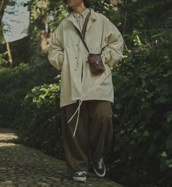 IRUMDROOM/Fishtail Windbreaker/armygreen/apricot/black