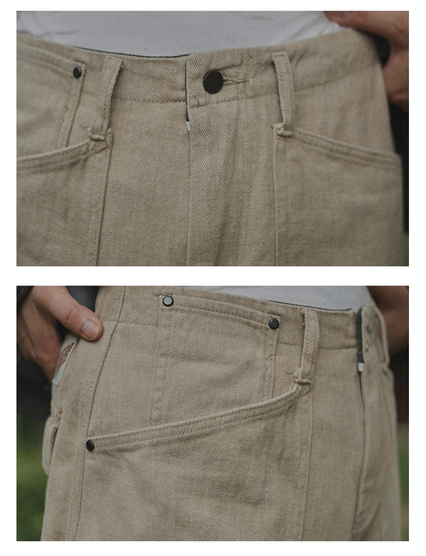 IRUMDROOM/Straight Casual Pants/armygreen/apricot