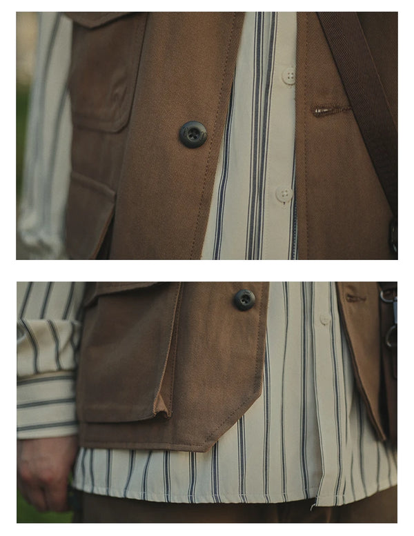 IRUMDROOM/Multi Pocket Vest/brown