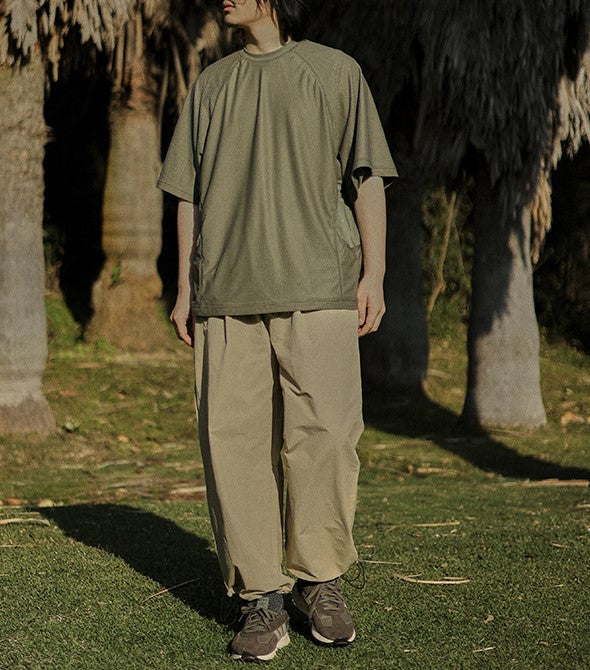 ラウンドネックメッシュTシャツ【IR730】