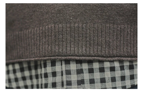 IRUMDROOM/Round Neck Knit Vest/brown