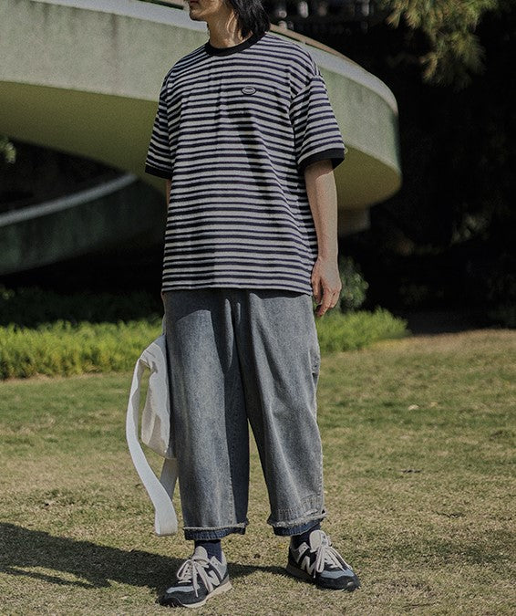 ハーフスリーブボーダーTシャツ【IR731】