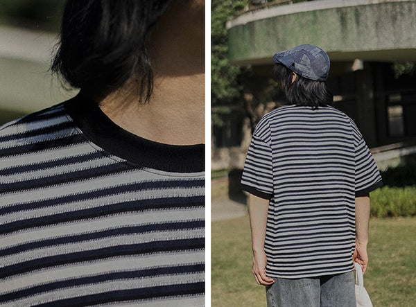 ハーフスリーブボーダーTシャツ【IR731】