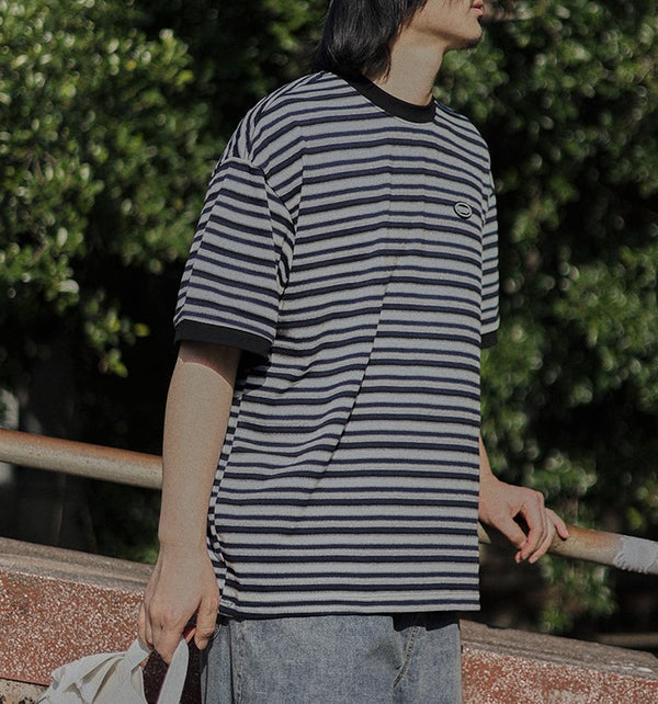 ハーフスリーブボーダーTシャツ【IR731】