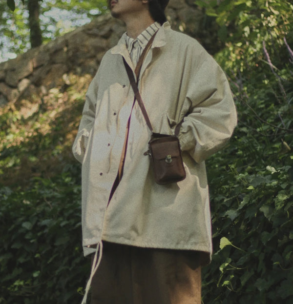 IRUMDROOM/Fishtail Windbreaker/armygreen/apricot/black