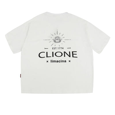 ラウンドネックプリントTシャツ【IR526】