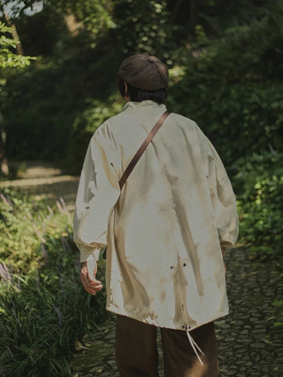 IRUMDROOM/Fishtail Windbreaker/armygreen/apricot/black