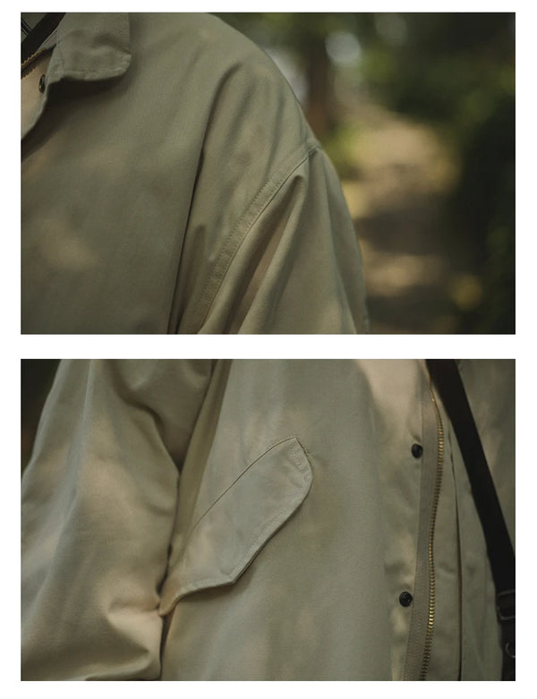 IRUMDROOM/Fishtail Windbreaker/armygreen/apricot/black