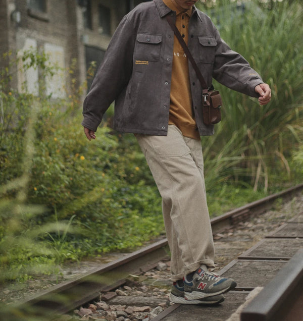 IRUMDROOM/Straight Casual Pants/armygreen/apricot