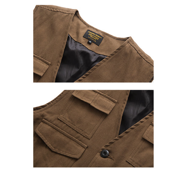 IRUMDROOM/Multi Pocket Vest/brown