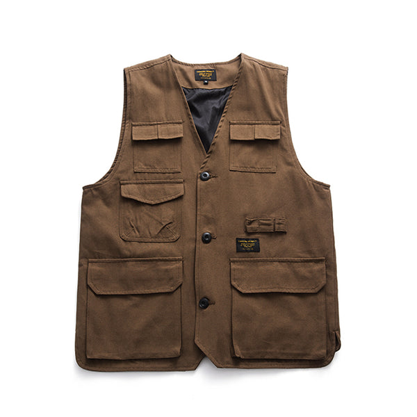 IRUMDROOM/Multi Pocket Vest/brown