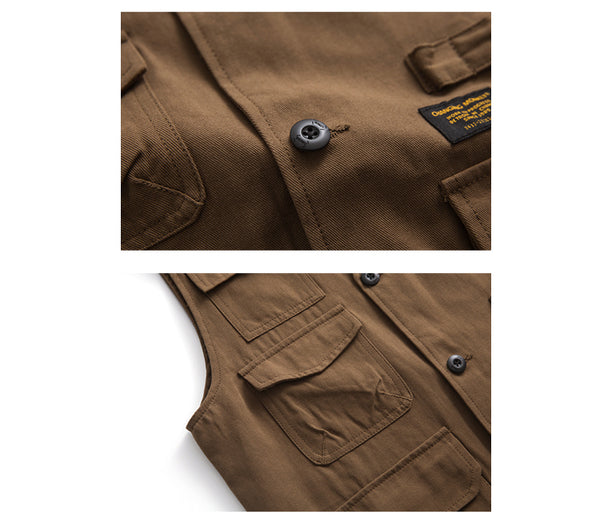 IRUMDROOM/Multi Pocket Vest/brown
