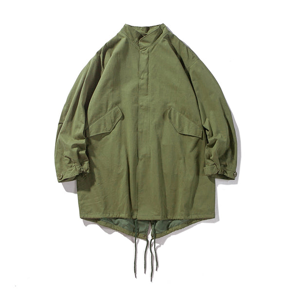 IRUMDROOM/Fishtail Windbreaker/armygreen/apricot/black