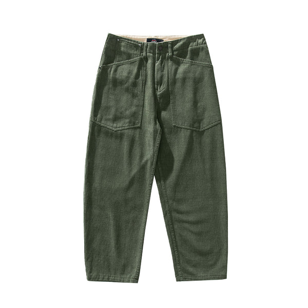 IRUMDROOM/Straight Casual Pants/armygreen/apricot