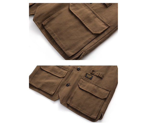 IRUMDROOM/Multi Pocket Vest/brown