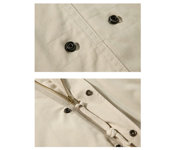 IRUMDROOM/Fishtail Windbreaker/armygreen/apricot/black