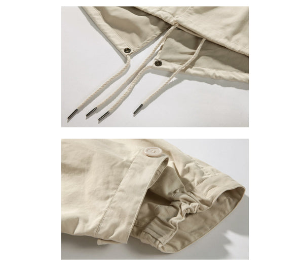 IRUMDROOM/Fishtail Windbreaker/armygreen/apricot/black