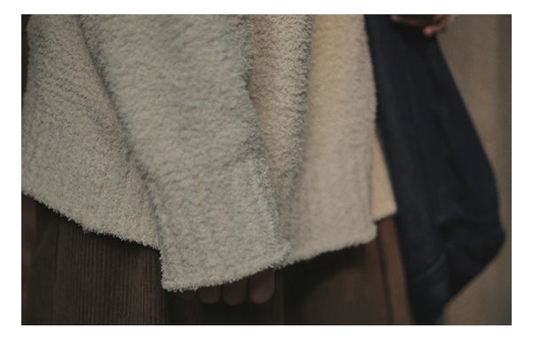 IRUMDROOM/High Neck Sweater/warm white/brown
