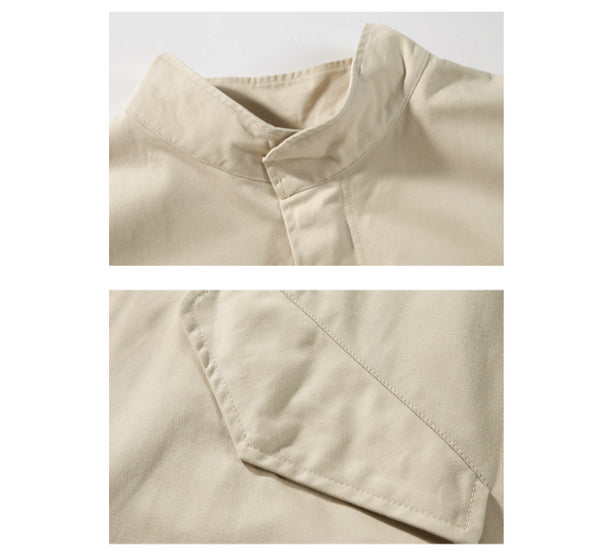 IRUMDROOM/Fishtail Windbreaker/armygreen/apricot/black