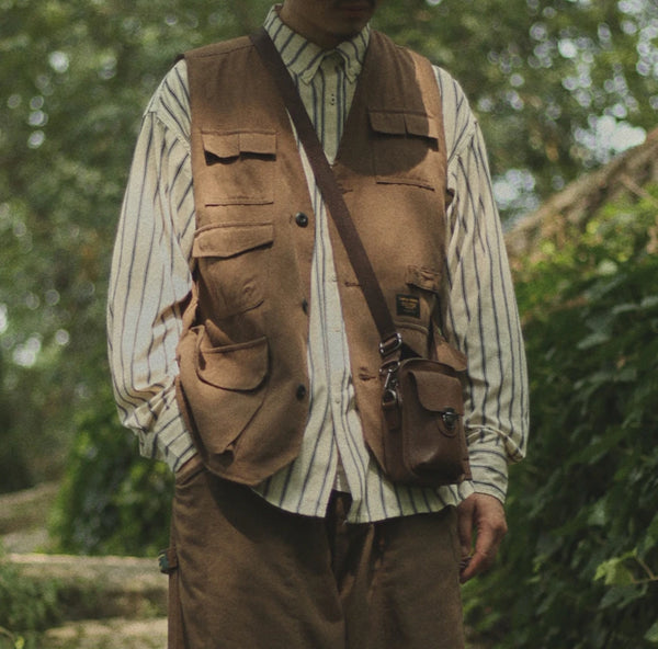 IRUMDROOM/Multi Pocket Vest/brown