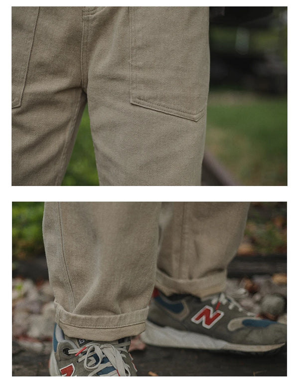 IRUMDROOM/Straight Casual Pants/armygreen/apricot