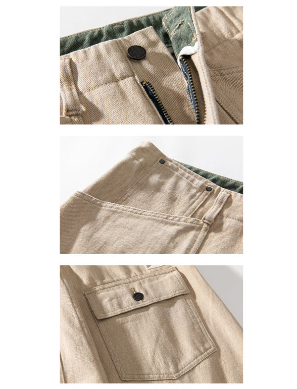 IRUMDROOM/Straight Casual Pants/armygreen/apricot