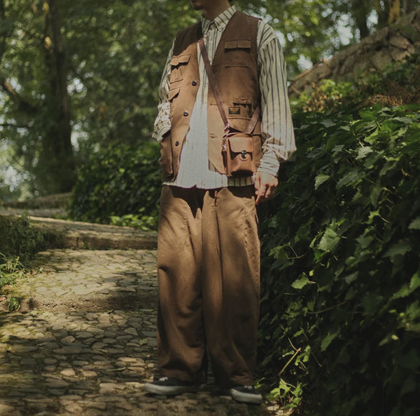 IRUMDROOM/Multi Pocket Vest/brown