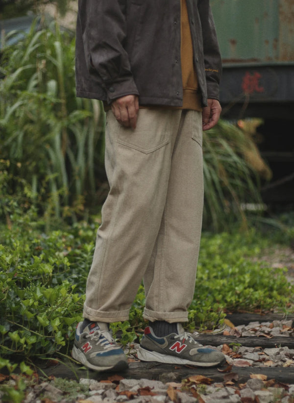 IRUMDROOM/Straight Casual Pants/armygreen/apricot