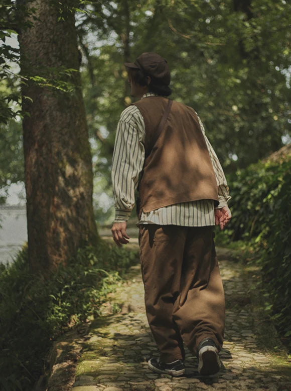 IRUMDROOM/Multi Pocket Vest/brown