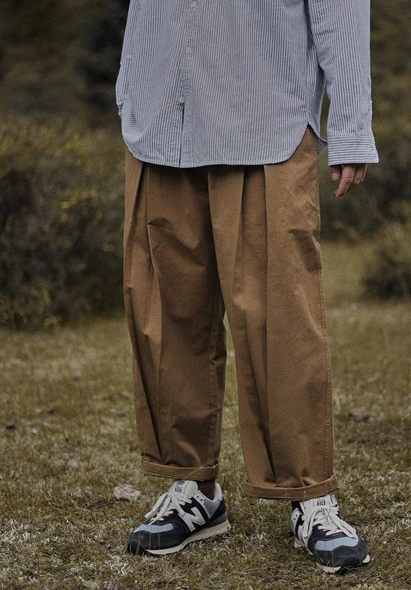 Pleated wide loose pants [IR830]