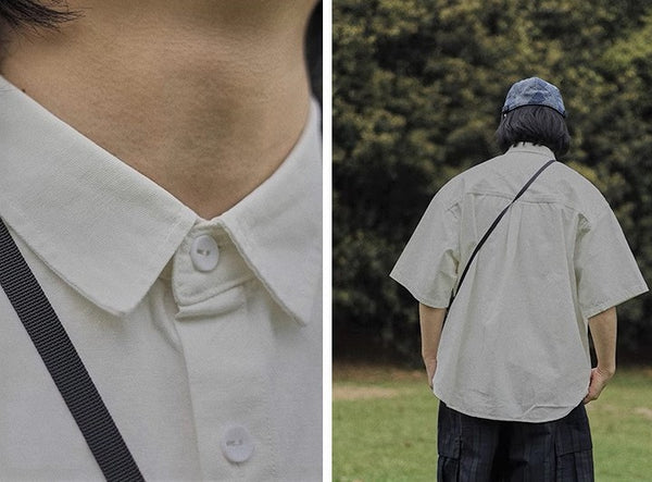 One pocket half sleeve shirt [IR808]