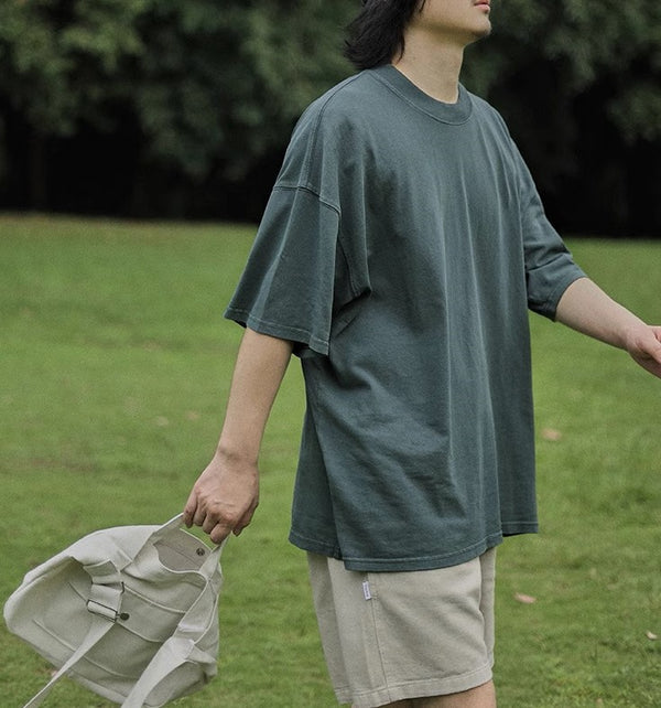 Washed cotton T-shirt [IR820]