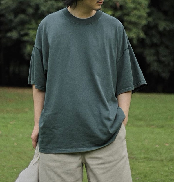 Washed cotton T-shirt [IR820]