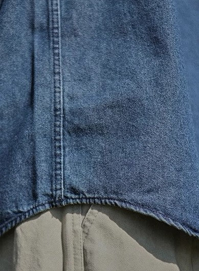 Double pocket washed denim shirt [IR837]