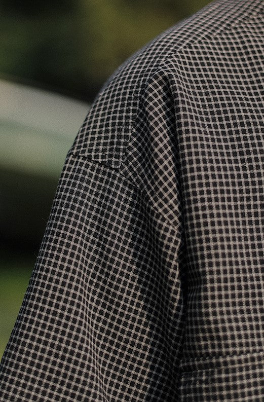 Pin check double pocket shirt [IR747]