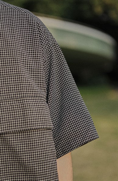 Pin check double pocket shirt [IR747]