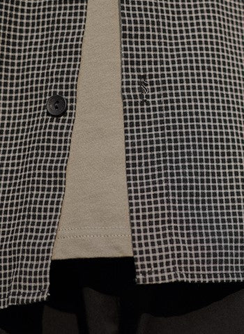 Pin check double pocket shirt [IR747]