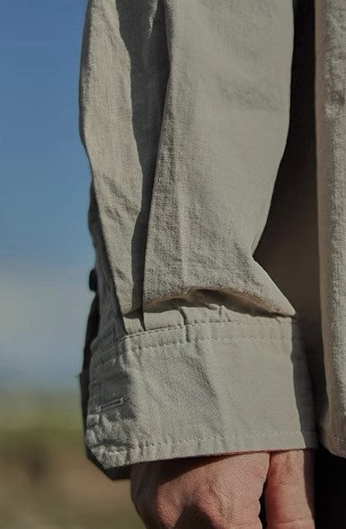 Long sleeve washed shirt [IR827]