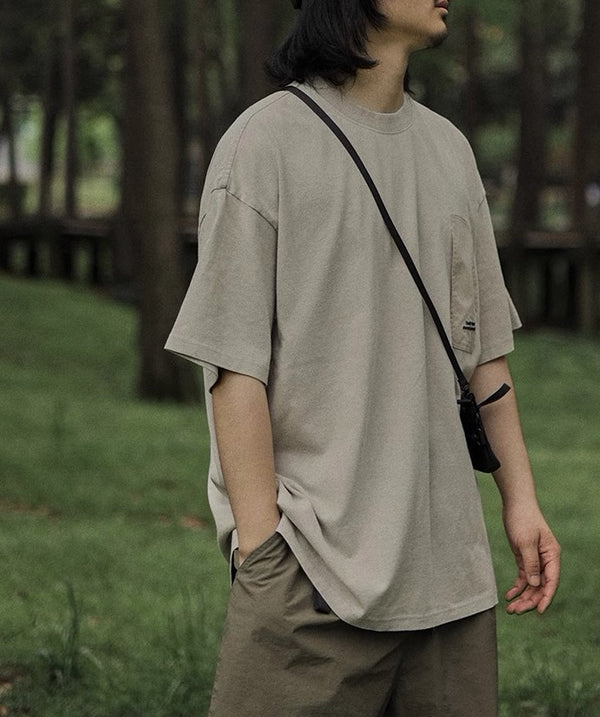 Casual loose pocket T-shirt [IR792]