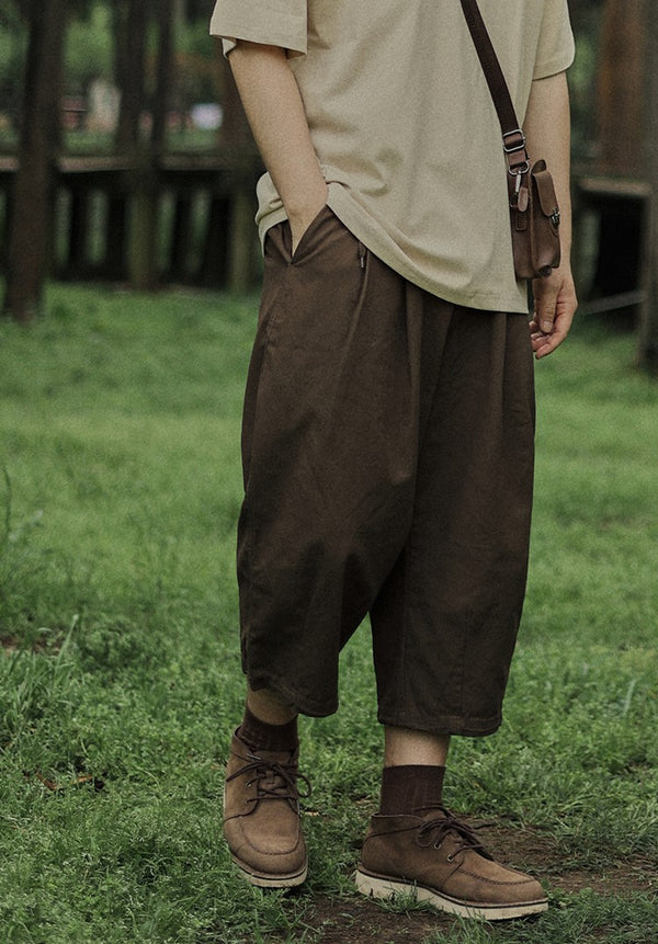 Wide leg cropped pants [IR777]