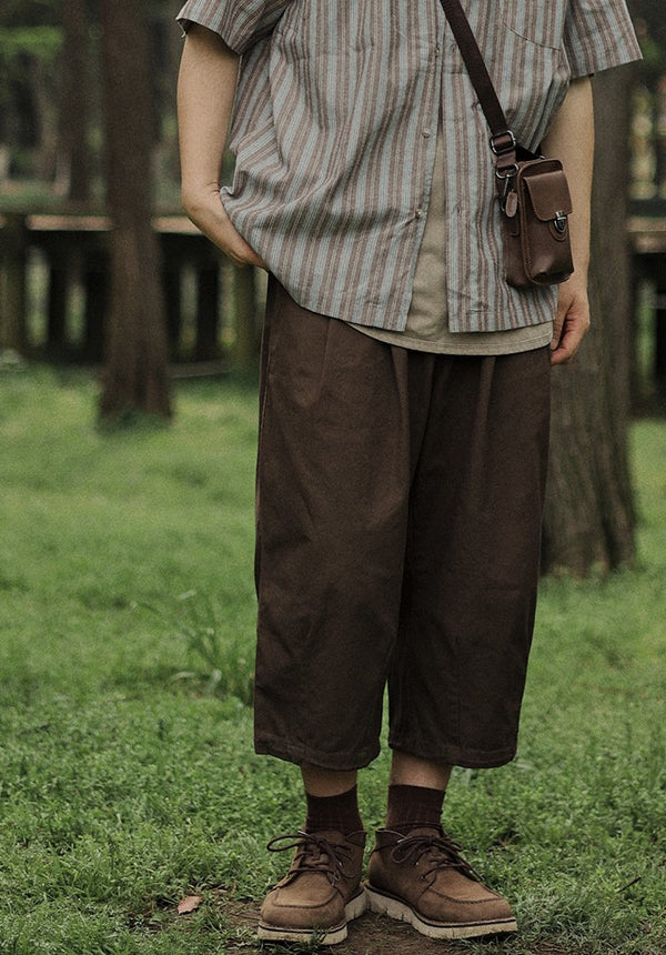 Wide leg cropped pants [IR777]