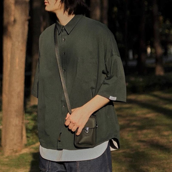 Solid color 3/4 sleeve shirt [IR816]