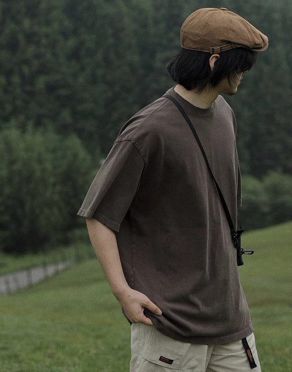 Damaged washed cotton T-shirt [IR813]