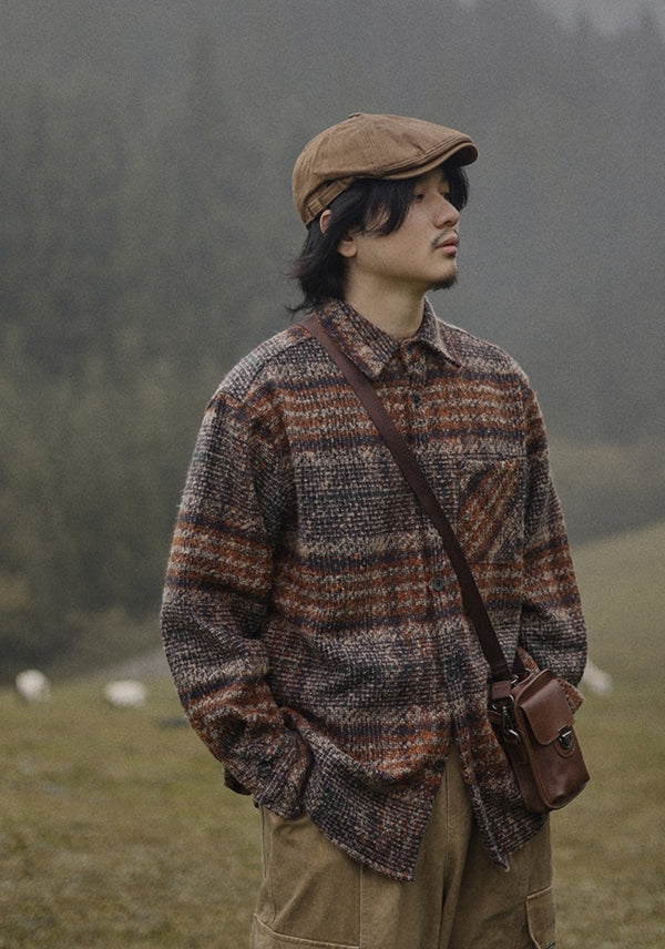 Retro check warm shirt [IR861]