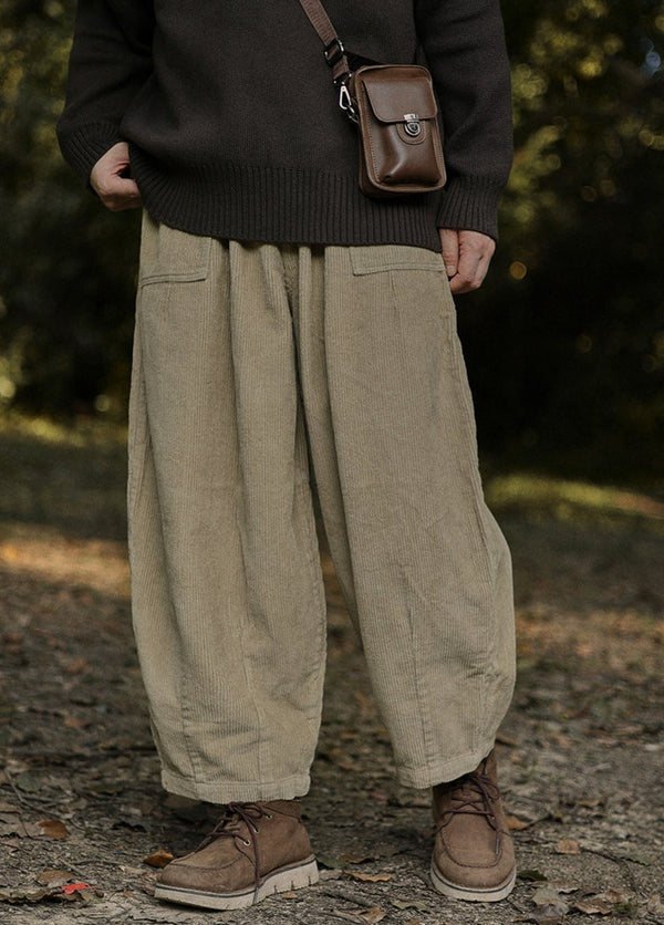 Corduroy wide leg pants [IR851]