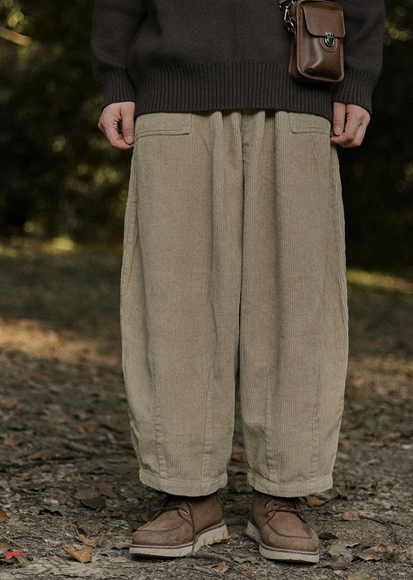 Corduroy wide leg pants [IR851]