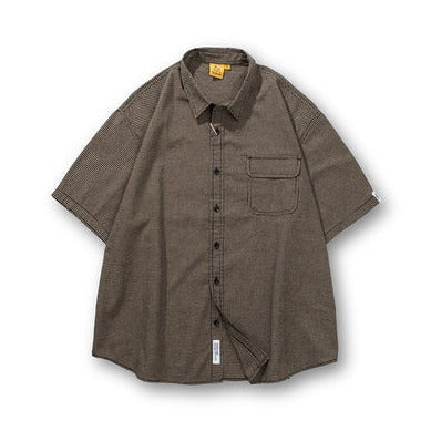 Gingham check one pocket shirt [IR519]