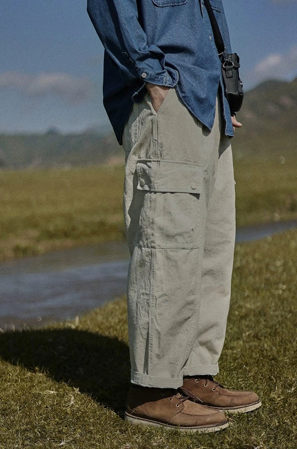 Washed casual wide pants [IR839]