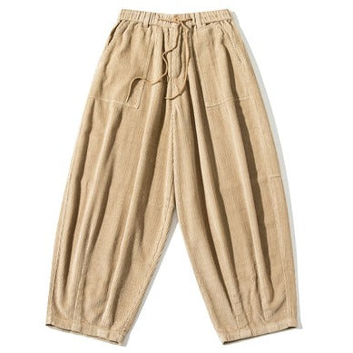 Corduroy wide leg pants [IR851]