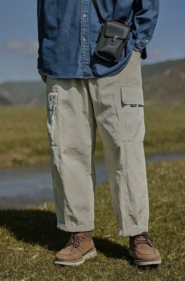 Washed casual wide pants [IR839]